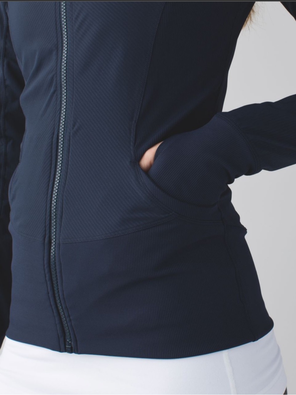 Lululemon In Flux Jacket Hoodie Reversible Navy Size 6 Thumbholes - Picture 3 of 11